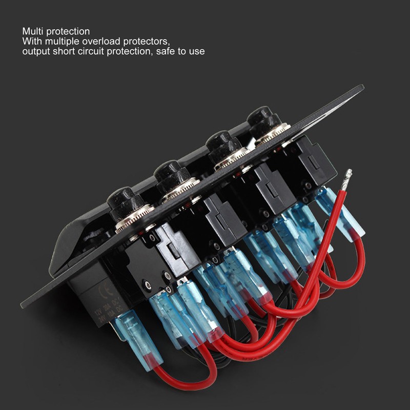 Toggle Switch Panel 12‑24V On Off Aluminum Red LED Indicator