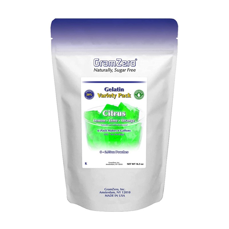 GramZero Citrus Variety (Lemon, Lime, Orange) Sugar Free Gelatin Mix