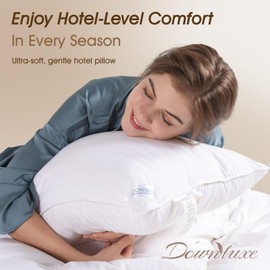 downluxe Down Alternative Pillows King Size Set of 2 - Hotel Collection Soft Bed Pillows for Sleeping, Perfect for Side, Back and Stomach Sleepers, 20 X 36