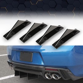 PIT66 Rear Bumper Lip Splitter Diffuser Compatible with Chevy Camaro All Models Shark Fin Spoiler Trim Covers Decoration Set Lip Wing Splitter Decoration Protector Set