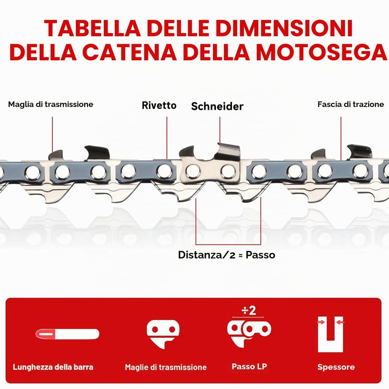 Set di 4 Catene per motosega, 35 cm 1,1 mm