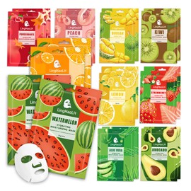 Pack De 20 Mascarillas Faciales De Tela Variadas Para Todo Tipo De Piel, Mascarillas Hidratantes Y Humectantes.                                       