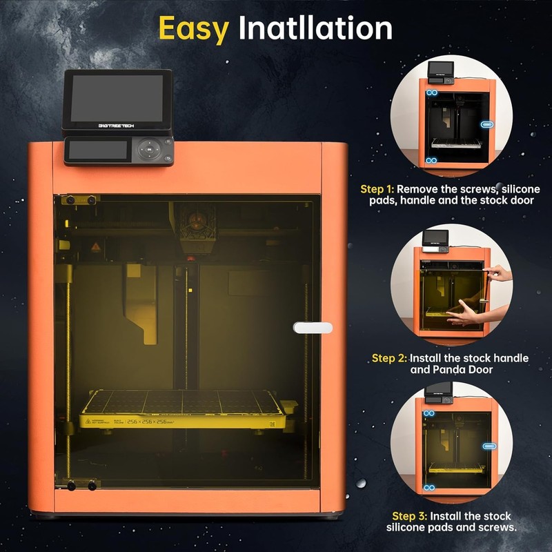 BIQU Panda Door for Bambu-Lab X1C X1E P1S P1P 3D