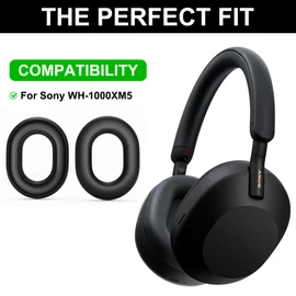 Joghaw Silicone Ear Pad Covers for Sony WH-1000XM5, Sweat-Proof, Anti-Scratch, Gym-Ready Ear Cushion Protectors, Easy to Clean, Soft Fit for Workout & Travel - Blue