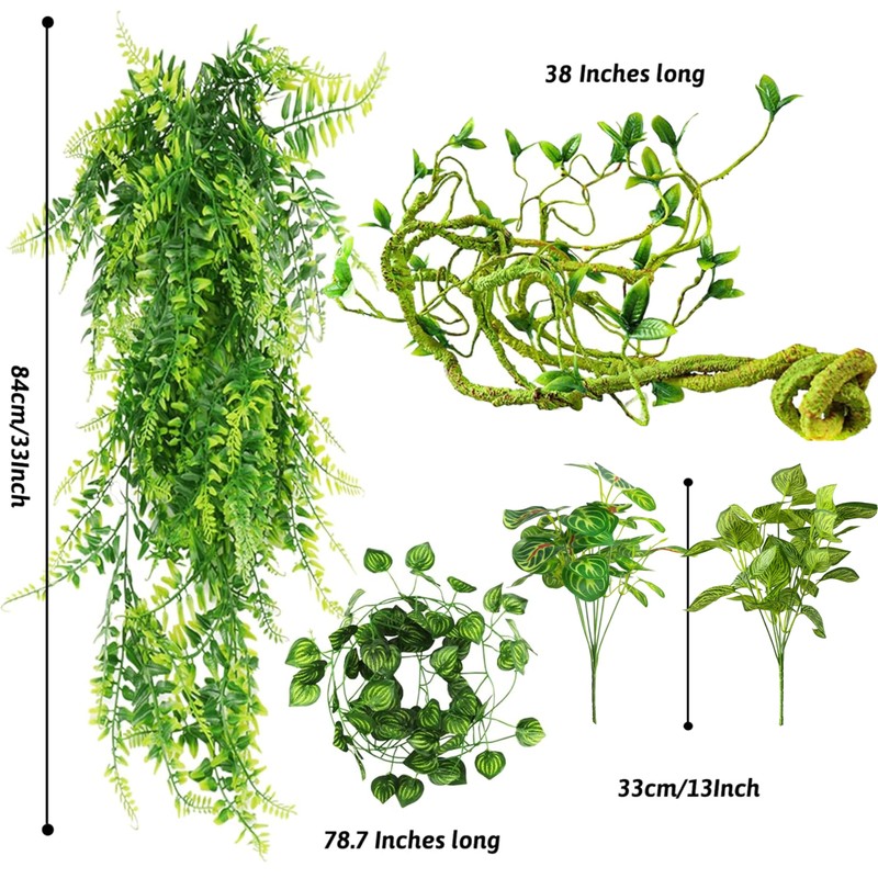 Reptile Plants for Terrarium Tank – Bearded Dragon Tank Accessories,