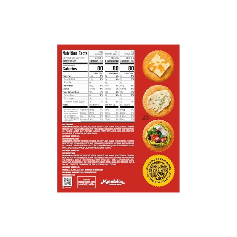 RITZ Fresh Stacks Original, Everything, and Garlic Butter Crackers Variety