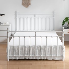 Tufted Bed Skirt Queen Size, Ruffled Bed Skirt with Split Corners, Queen Bed Skirt 18 Inch Drop, Square Boho Queen Size Bed Skirt White for Ruffled Bed Skirts, Bed Skirt Queen Size