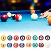 25MM Billiard Balls Set, 16PCS Resin Small PoolBalls with Numbered