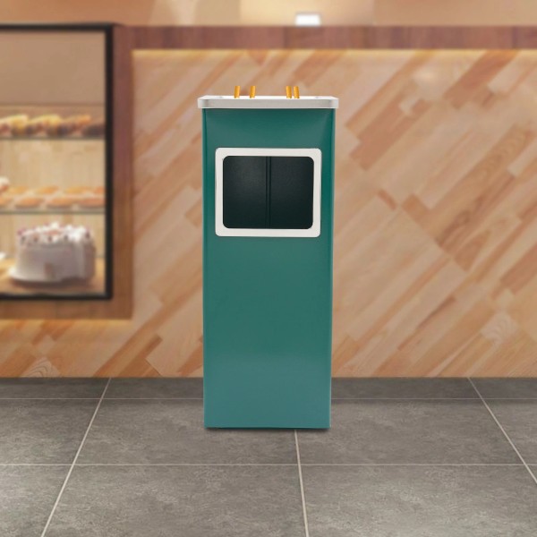 Unbranded Trash Bin Outdoor Waste Container Square Trash Can w/