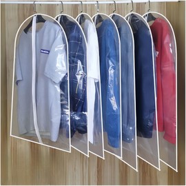 Senvitate 40" Clear Garment Bags for Hanging Clothes,Dustproof Suit Bag for Closet Storage,Transparent Plastic Garment Clothes Suit Cover Bags with Zipper for Coats