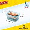 Gladware Freezerware Food Storage Containers, Large Rectangle Holds 64 Ounces