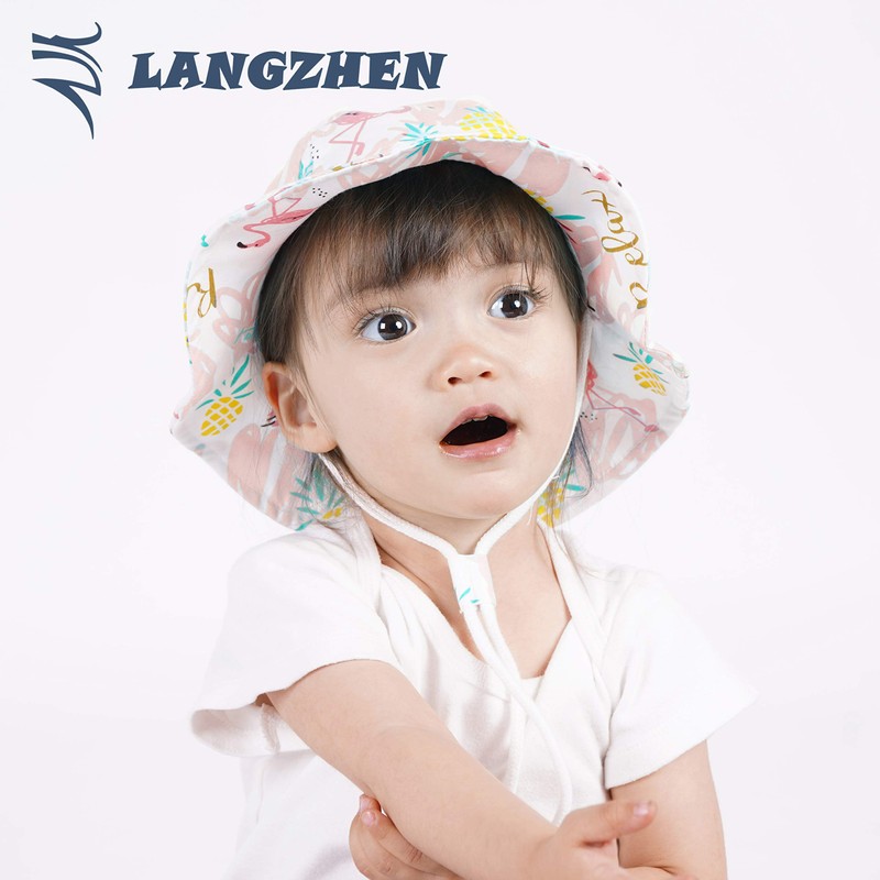 LANGZHEN UPF Sun Hat for Baby Girls Adjustable Toddler Kids