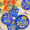 Tyzarglef 2025 Graduation Plates and Napkins ,Blue and Gold Class
