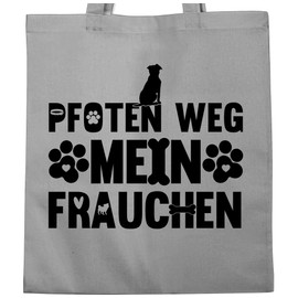 Shirtracer - Cotton Bag - Gift for Dog Owners - Paws Away - My Lady Paws, 2 Light Grey