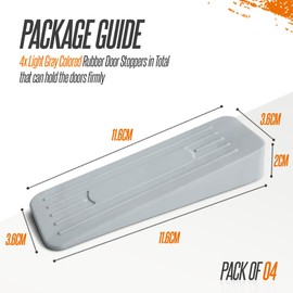 Pack of 4 - Door Wedge Rubber Door Stoppers for Floor Non-Slip Non Scratch Door Stops Ideal for Homes, Offices, Schools and Shops, White