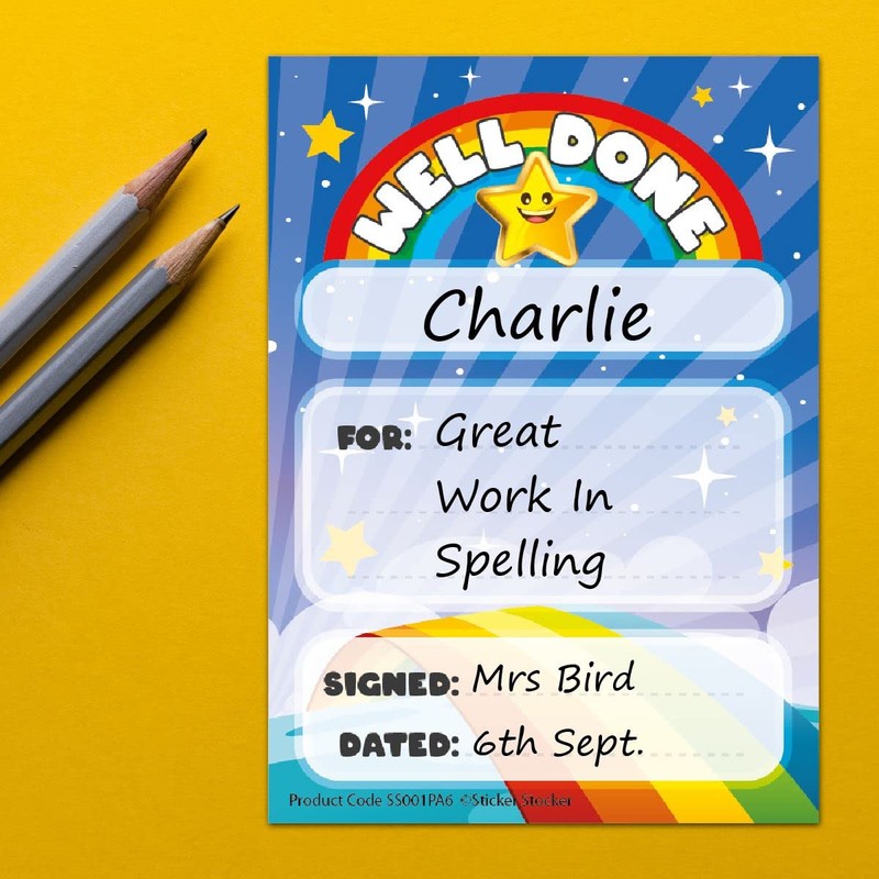 A6 Praise Note Pad 100 Sheet Incentive Chart Rewards -