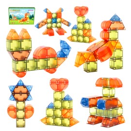 JINHUDIE Magnetic Building Blocks (1.38 inches) - Magnetic Blocks for Kids Ages 3-8. These STEM Educational Preschool Magnetic Tiles Make for Boys and Girls Aged 3 and up.