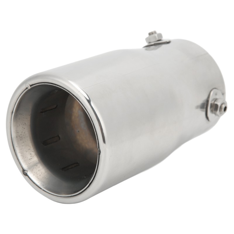 Exhaust Muffler 76mm/2.99in Mirror Polishing Stainless Steel Rear Muffler Exhaust