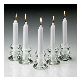 Strulo Unscented, Tall Taper Candles - Dripless Clean Burn - at Least 6 Hour Burn Time - Ideal for Weddings, Dinners, Restaurants, Florists and Decor (White, 8 Inch)