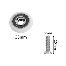 Gotetiso Pack of 12 Shower Cubicles Rollers Sliding Door Glass Door Rollers 23 mm Plastic Ball Bearing Guide Roller for Shower Cubicle Door with Screws