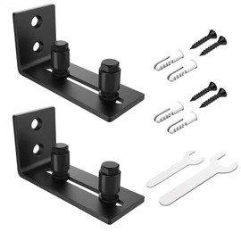 ZEKOO Barn Door Floor Guide Sliding Barn Door Hardware Door Bottom Wall Guide Flush Design Bottom Flat Stay Roller Black (2 PCS)