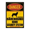 German Bear Dog Sign Danger Security System Door Sign Dog