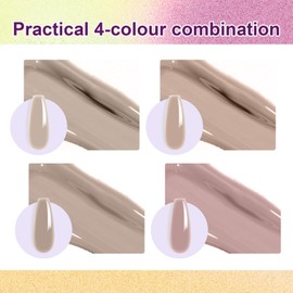 U-Shinein Gradient Painting Gel, 4 Colors Ombre Gel Nail Polish for Ombre Nails Aura Nails French Manicure Blush Nail Art Long-lasting Soak Off UV DIY Nail Art Palette U Milkshake