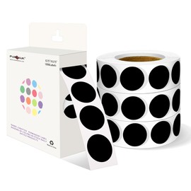 PARLAIM 3/4 Inch Roll Color Coding Labels,4000 per Rolls Round Permanent Adhesive Color Coding Circle Dot Stickers for Classroom Office HOM (Black)