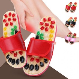 HL] Acupressure slippers, health foot health shoes, acupressure shoes 03.Red (245-250mm)/ONESIZE