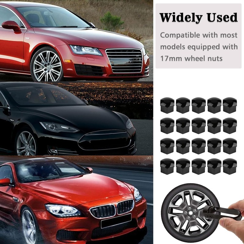 XNBTFK Wheel Nut Covers, 21 PCS Universal 17mm Wheel Nut