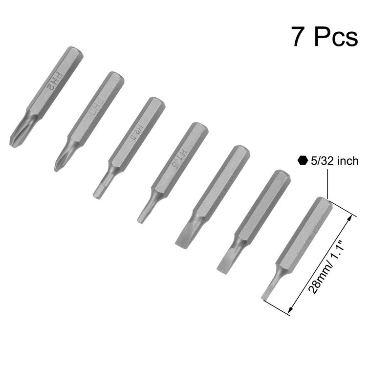 uxcell Screwdriver Bits Set 7pcs 5/32 Inch Hex Shank Phillips