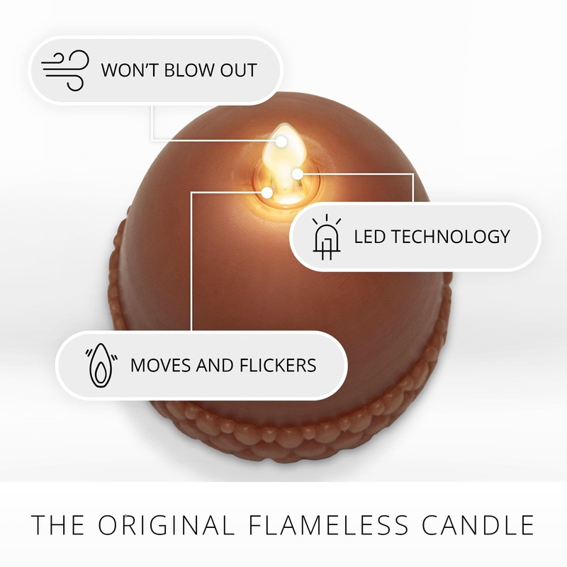 Luminara Flameless Fall Harvest Decor - Acorn Figural LED Candle