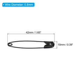 sourcing map Safety Pins 1.65 Inch Nickle Plated Small Sewing Pins for Blankets Skirts Crafts Brooch Making Black 100Pcs