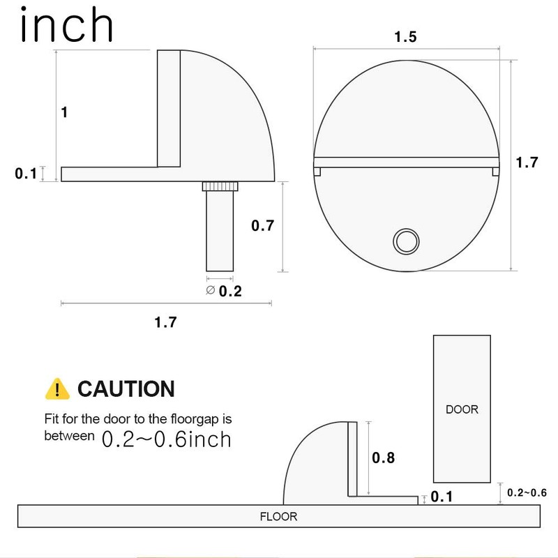 CG PLUS Floor Door Stopper with Rubber pad Satin Nickel