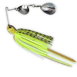 USA BASS Tackle Apache Attack Spinnerbait Largemouth Smallmouth Spotted Bass Premium Fishing Bait Handtied Skirt Custom Blades Heavy Duty Hook (Electric Gill, 1/2oz - Colorado/Colorado)