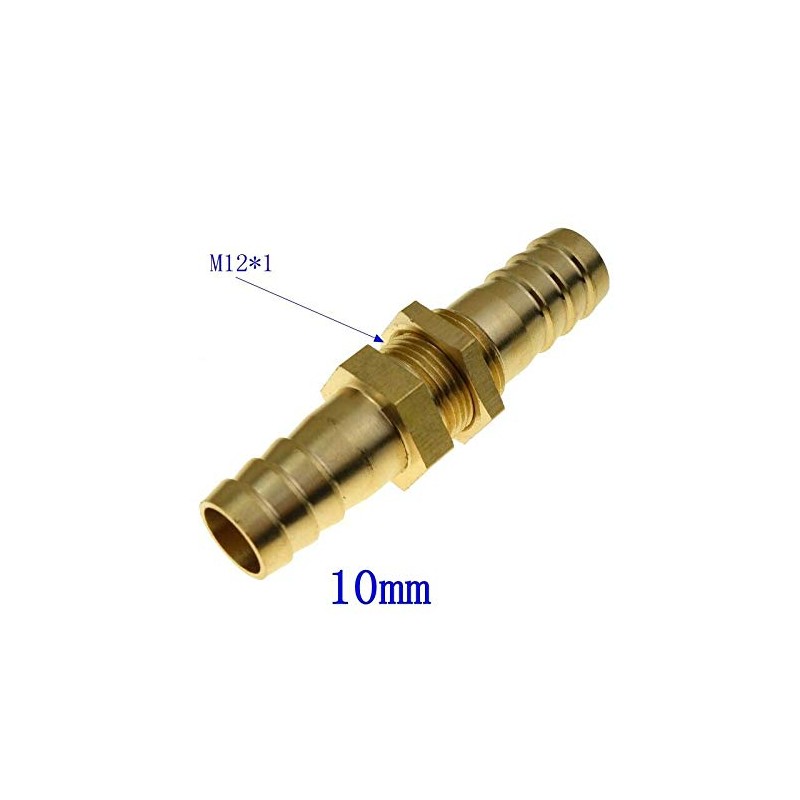 SENRISE Barb Connector 2Pcs Brass Straight Bulkhead Pipe Fitting BSP