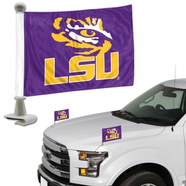 FANMATS 61910 LSU Tigers Ambassador Car Flags - 2 Pack Mini Auto Flags, 4in X 6in, Perfect for Hood or Trunk