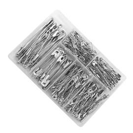 250 safety pins - nickel plated rust resistant steel - 6 sizes - ideal for safety pins for clothes, arts & crafts, DIY, hemming, dressmaking (silver)