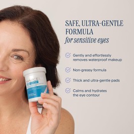 Marcelle Almohadillas desmaquillantes suaves para ojos, ojos sensibles, eliminación de maquillaje impermeable, hipoalergénicas, sin fragancia, sin parabenos, sin alcohol, sin crueldad, 85 almohadillas