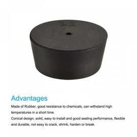 sourcing map Pack of 3 Tapered Rubber Caps with Hole 48 mm to 56 mm for Laboratory Home Black