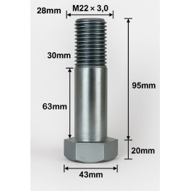 Unbranded Hex Head Shoulder Bolt Pivot Deck Spindle Axle Load-bearing Hinge Pin 3.75”x1.2