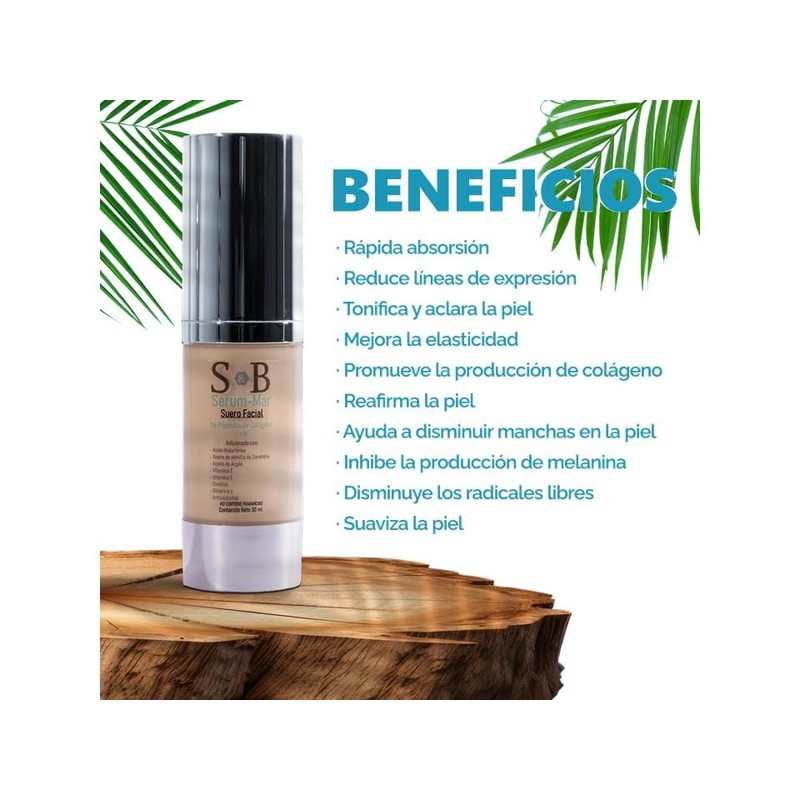 SERUM-MAR (Péptidos de Colágeno, Ácido Hialurónico de BD, Elastina, Vitamina