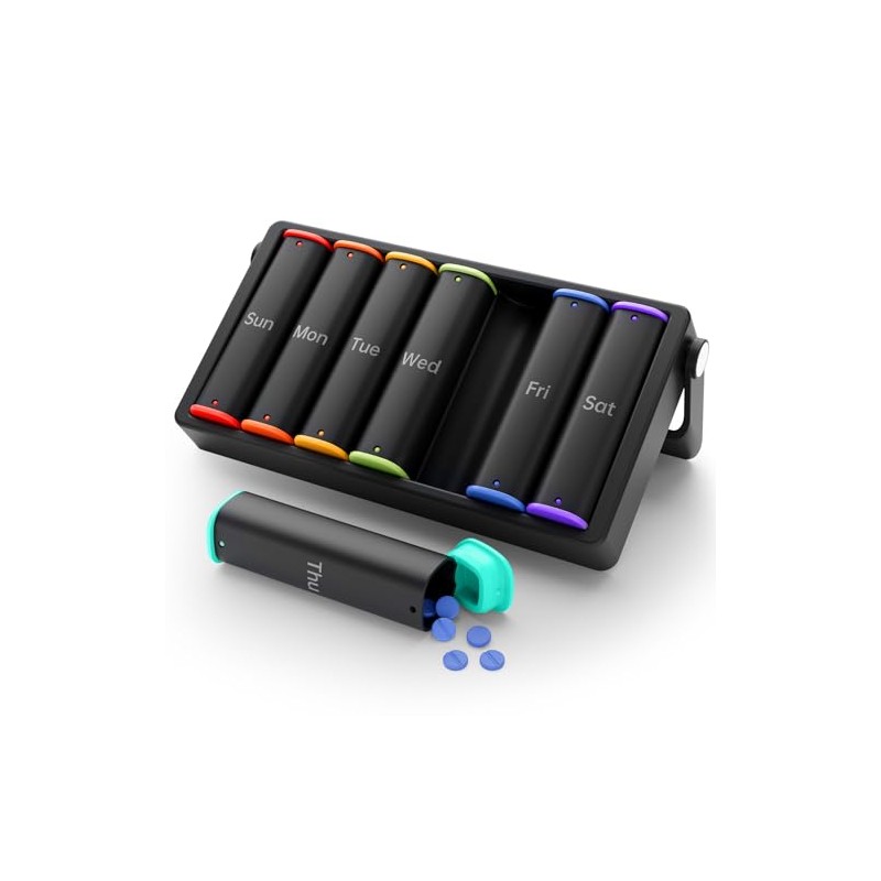 KOVIUU Large 7-Day Travel Pill Organizer - Twice Daily Reminder