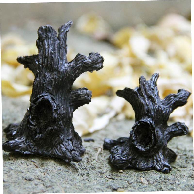 Sosoport 3pcs Landscape Resin Tree Statues Tree Trunk and Hollow