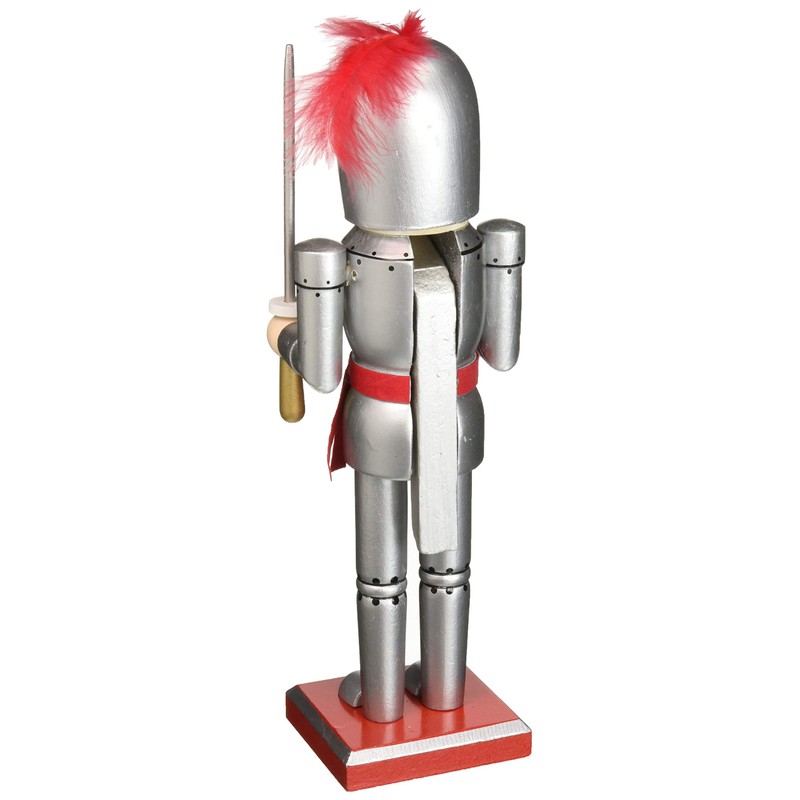 Santa's Workshop Lion Knight Nutcracker, 14" Tall, Silver/Red