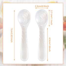 Patelai 40 Pieces Set of Caviar Spoons Mother of Pearl Spoons with Handcraft Round Handle for Caviar, Egg, Ice Cream, Coffee, Kitchen, Restaurant Serving for Christmas Favors (7cm/2.75 Inch)