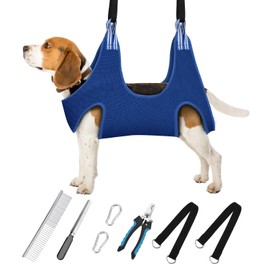Dog Grooming Hammock, Dog Hanging Harness for Nail Clipping, Cat Nail Trimming Hammock, Pet Nail Trimming Harness with Nail Clipper File Comb for Pet Nail Cutting Claw Care