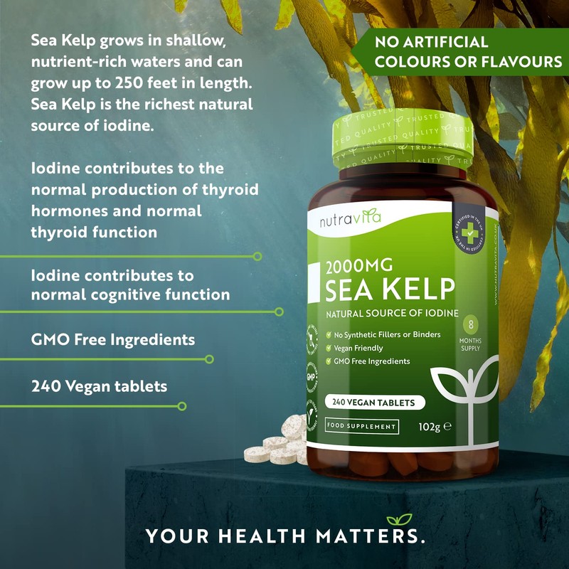 Nutravita Sea Kelp 2000mg - Natural Source of Iodine -