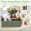 Remerry Sage Green Bathroom Countertop Organizer Caddy, Wicker-Like Divided Basket