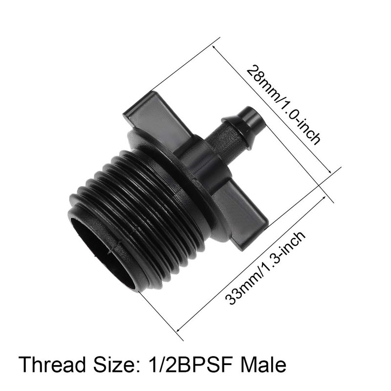 sourcing map Barb Drip Pipe Connector 1/2 BSPF Male Thread